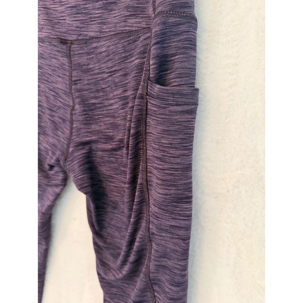 Apana Womens High Waisted Space Dye Leggings Purple Heathered Yoga Pants Small - Picture 3 of 8